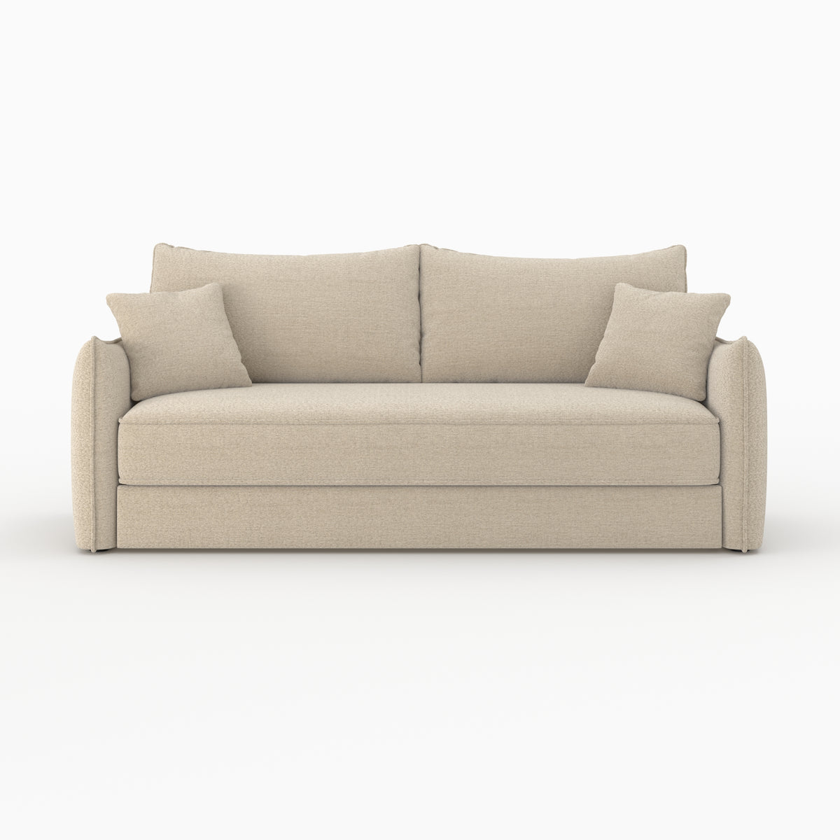 canape convertible 3 places en tissu effet lin beige celeste