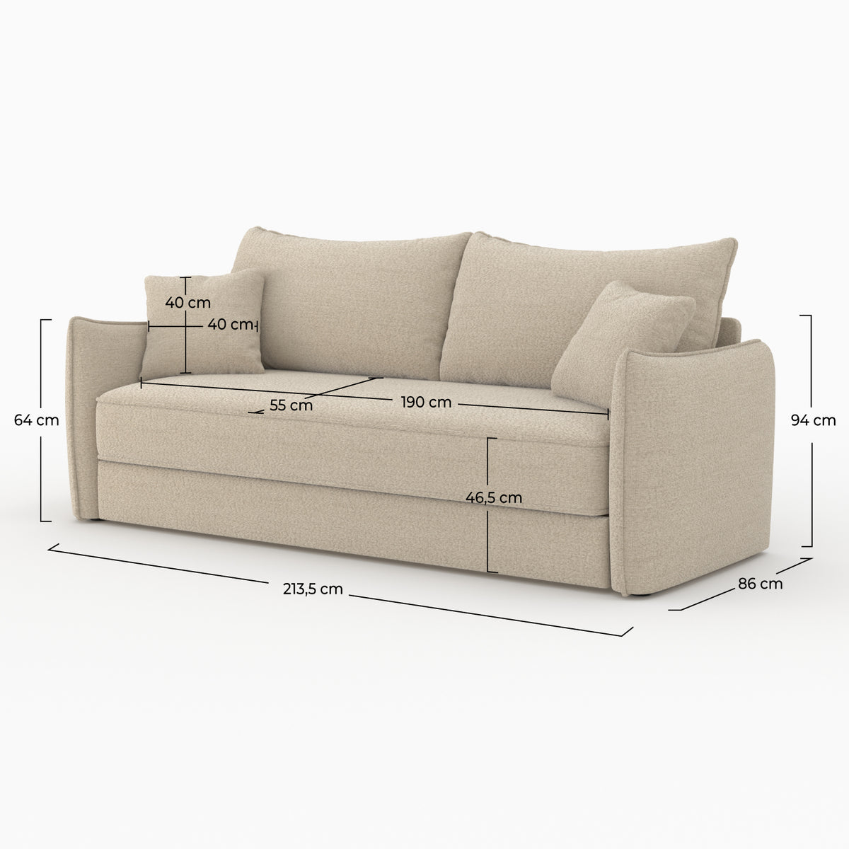 canape convertible 3 places en tissu effet lin beige chine celeste canape lit