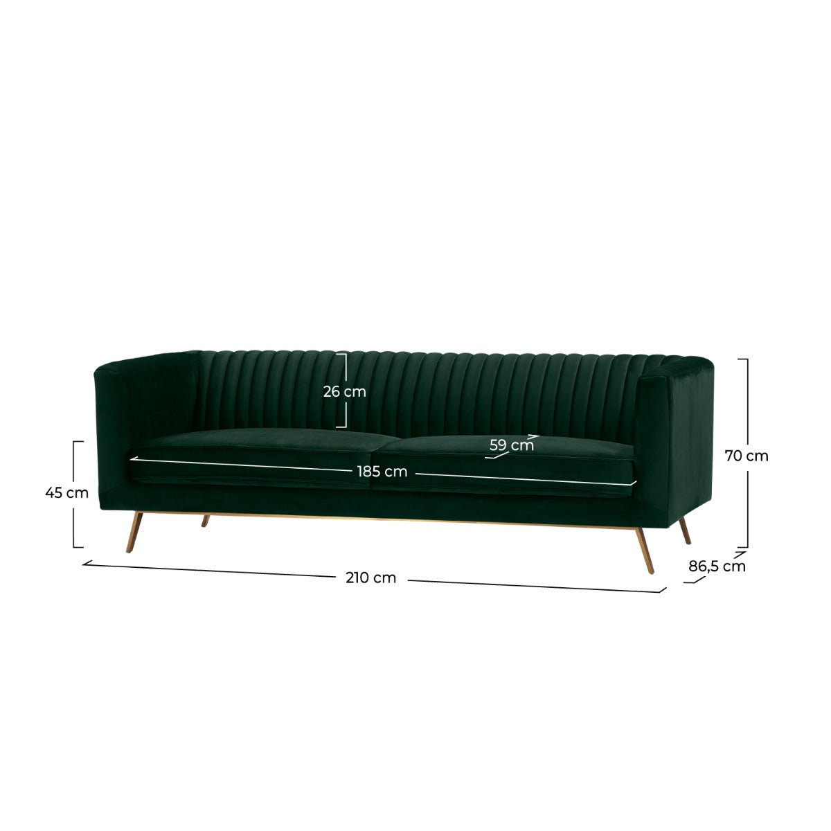 canape gatsby en velours vert fonce