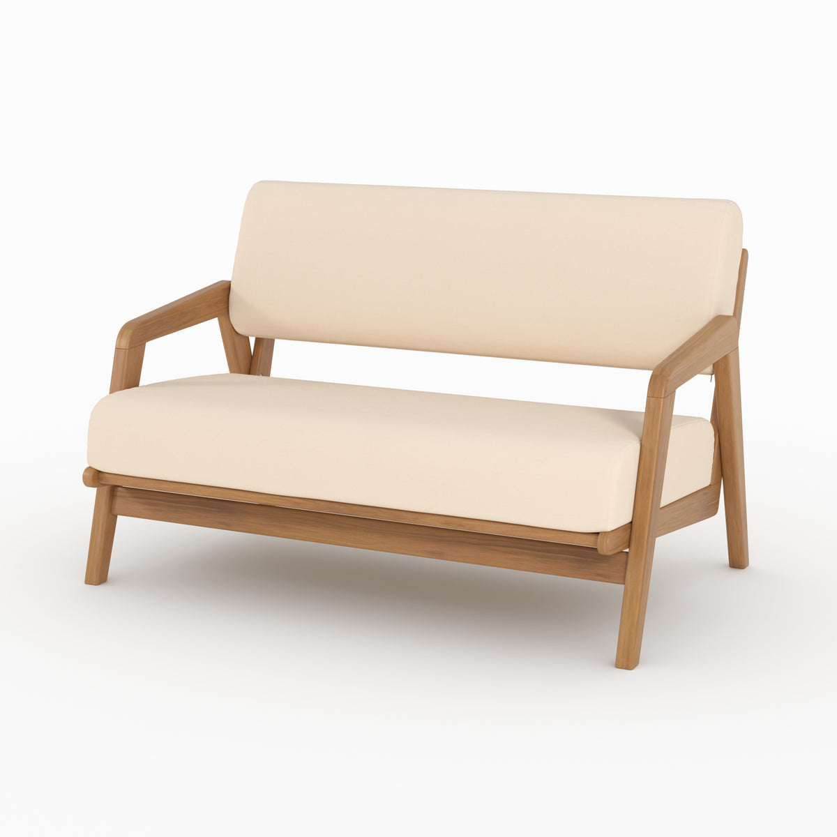 Canapé jardin Siargao 2 places beige clair acacia perspective