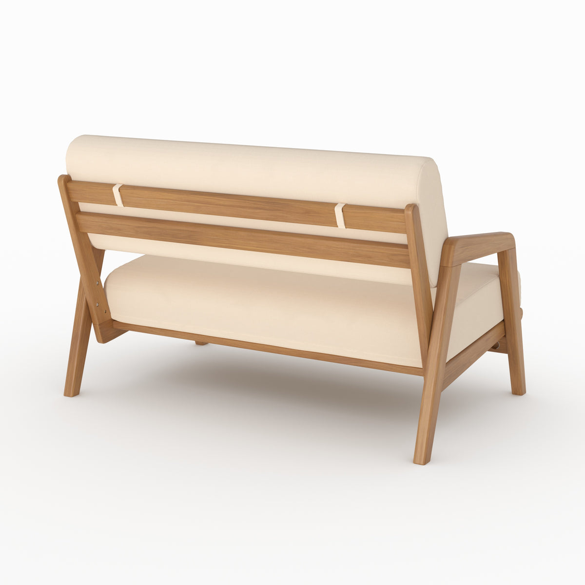 Canapé jardin Siargao 2 places beige clair acacia vue arrière