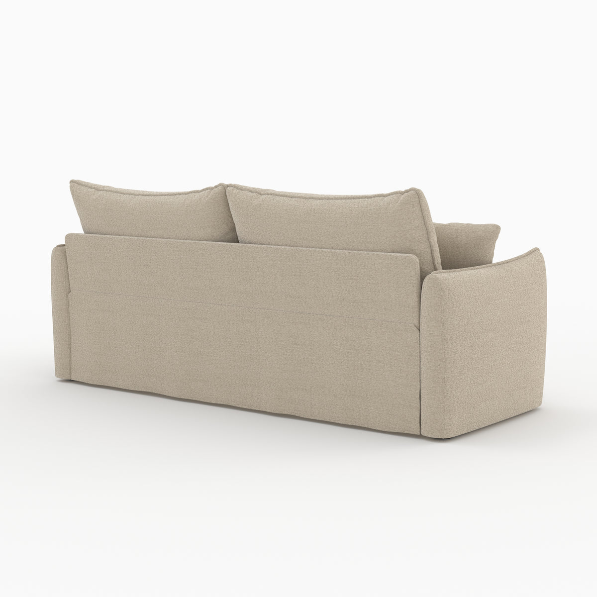 canape lit 3 places celeste en tissu effet lin beige chine