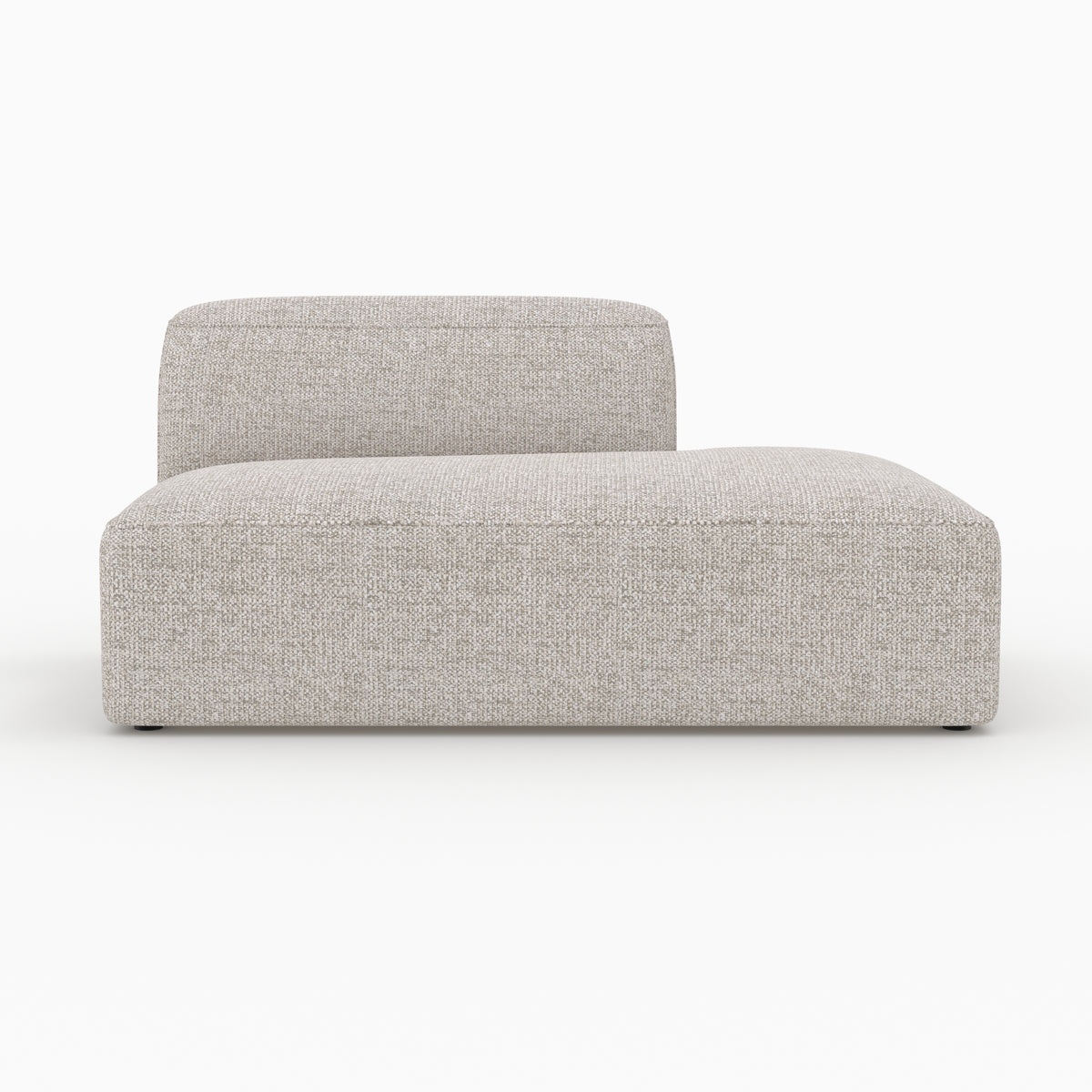 Canapé modulable 4 places Hestia angle gauche beige 2 poufs