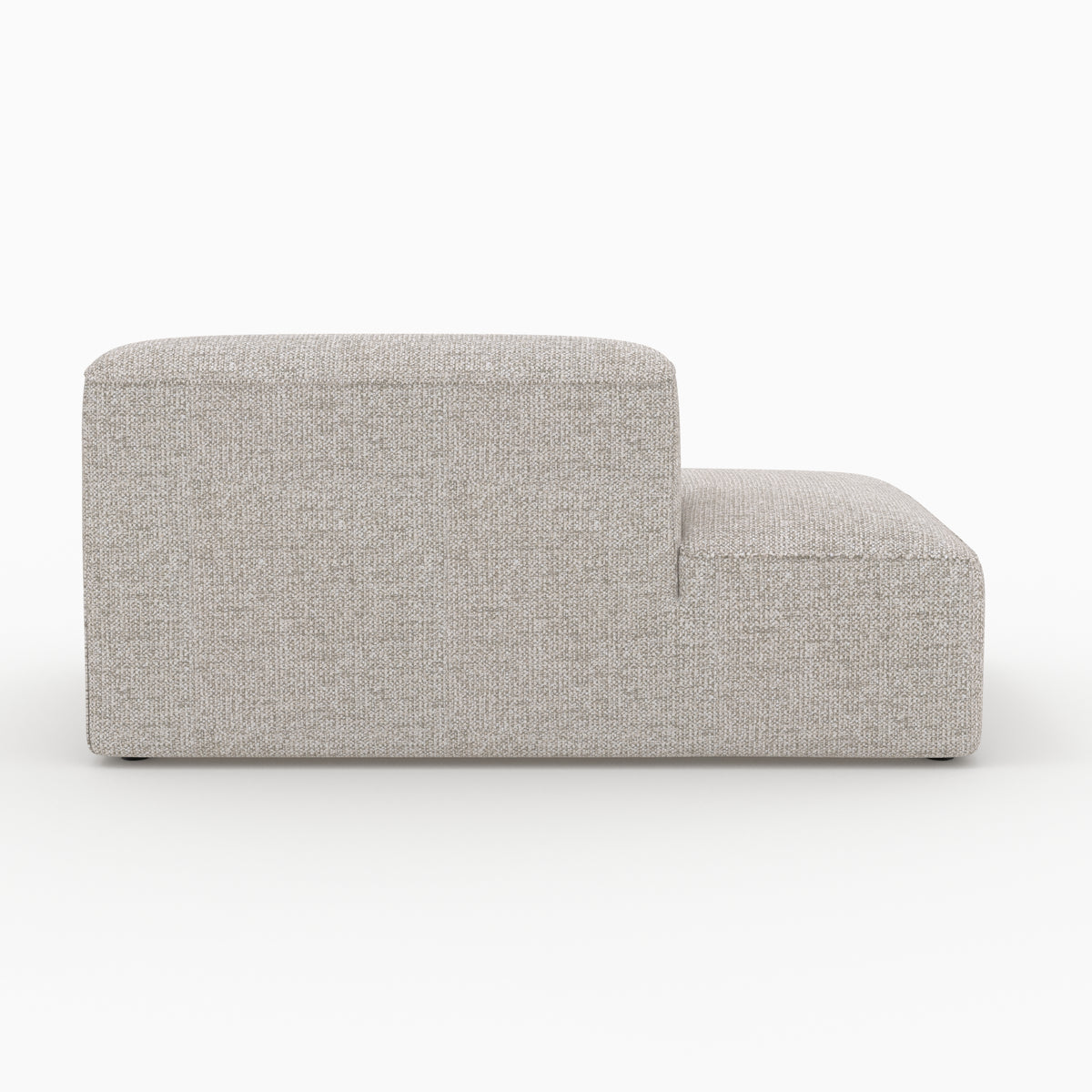 Canapé modulable Hestia angle droit 4 places tissu beige avec 2 poufs