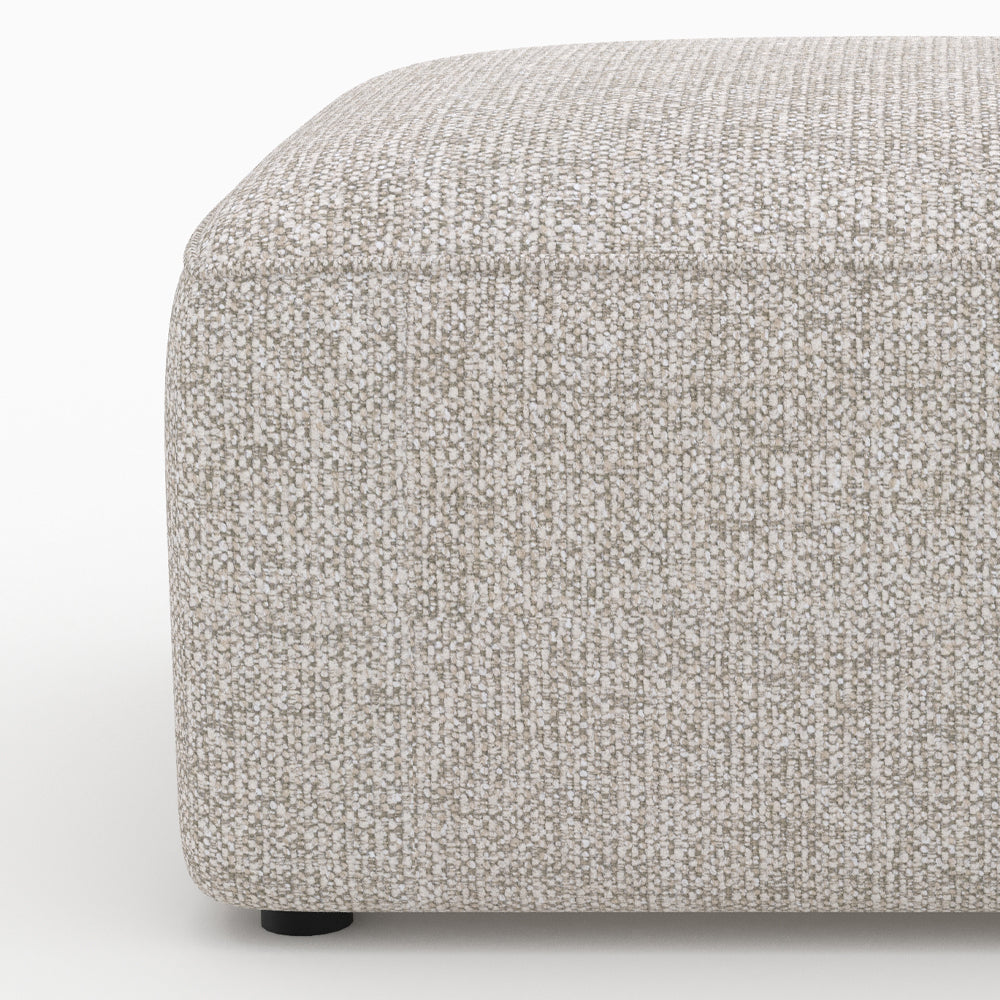 Canapé modulable Hestia beige tissu 4 places avec 2 poufs angle droit