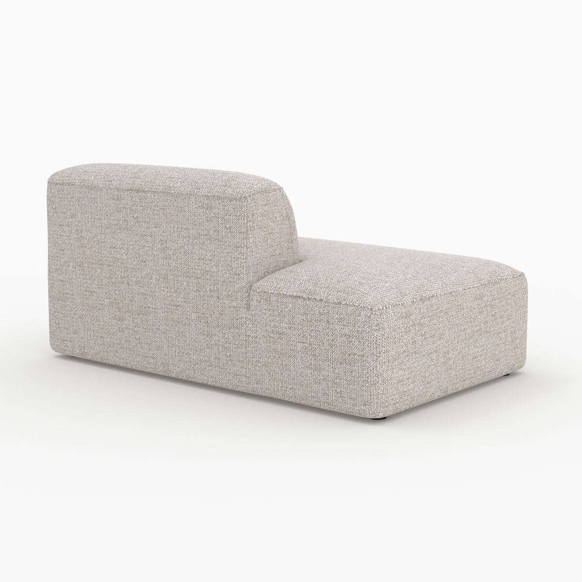 Canapé modulable méridienne Hestia dossier droit tissu beige