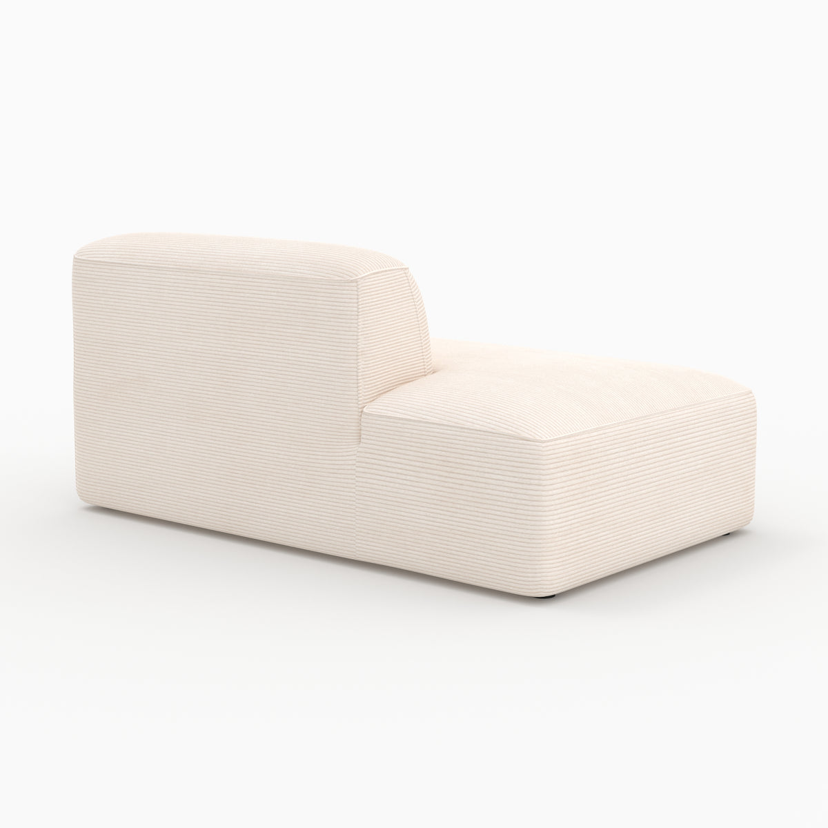 Canapé modulable méridienne Mina dossier droit velours blanc