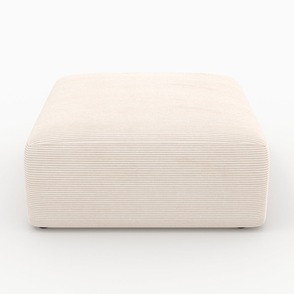 Canapé modulable Mina pouf carre velours blanc cassé style cocooning