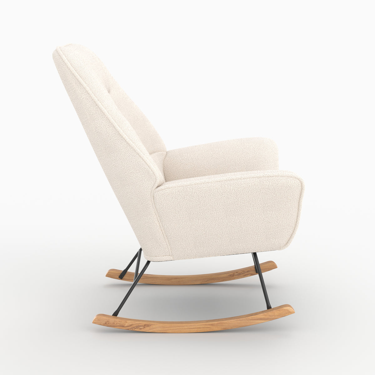 chaise a basculer shaun tissu boucle blanc