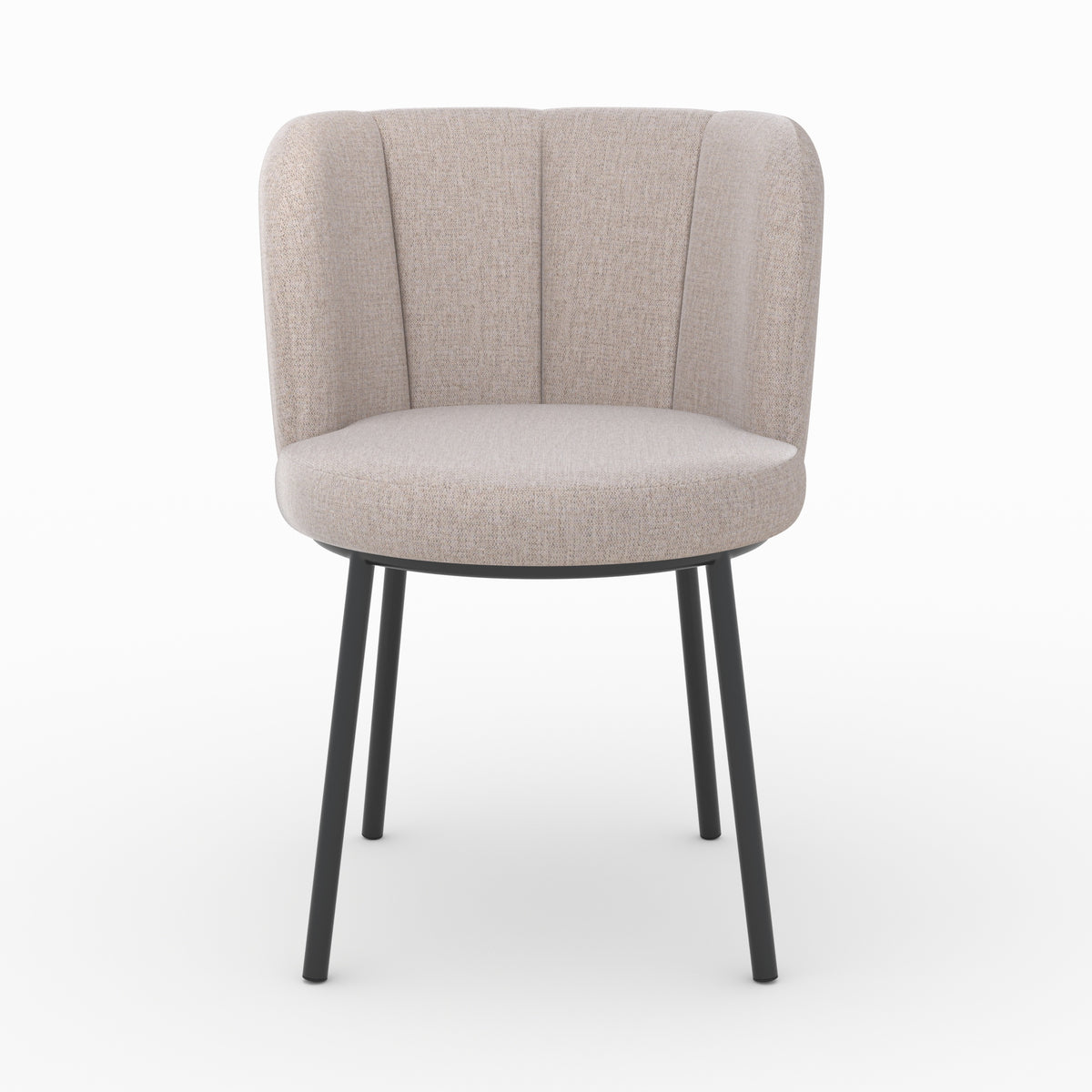 chaise aby en tissu beige chine