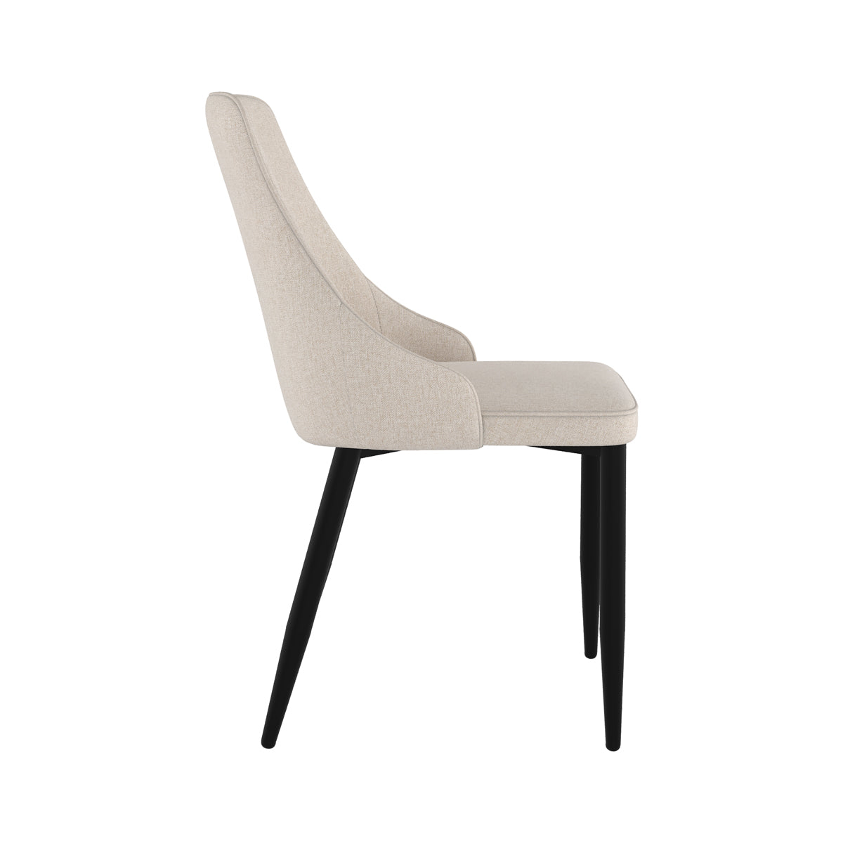 chaise beige en tissu pipo pieds metal
