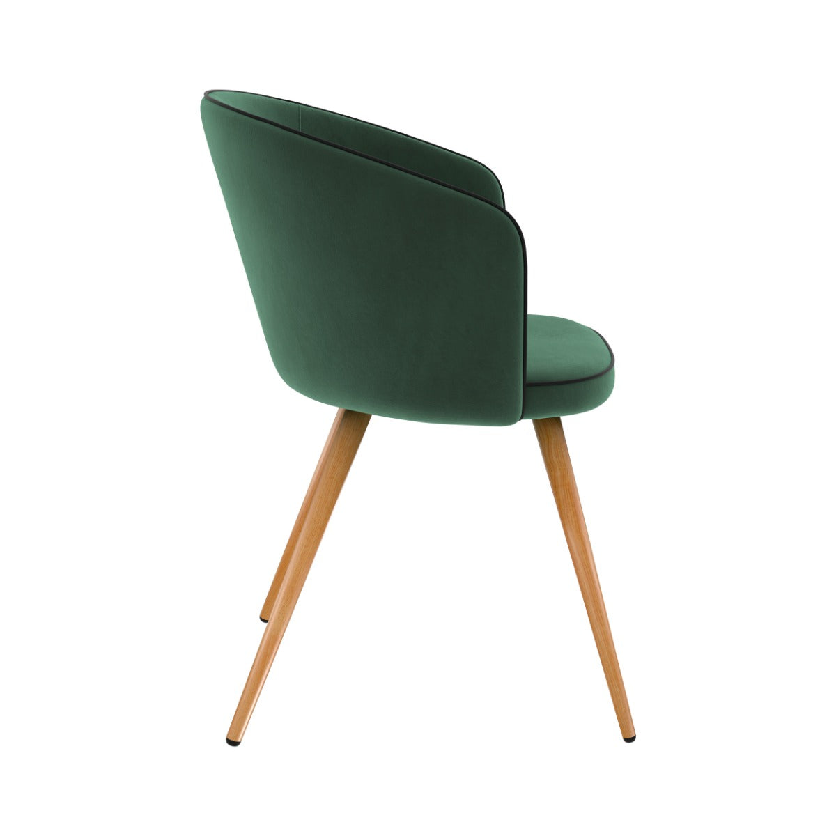 chaise chiara en velours vert et pieds en metal lot de 2