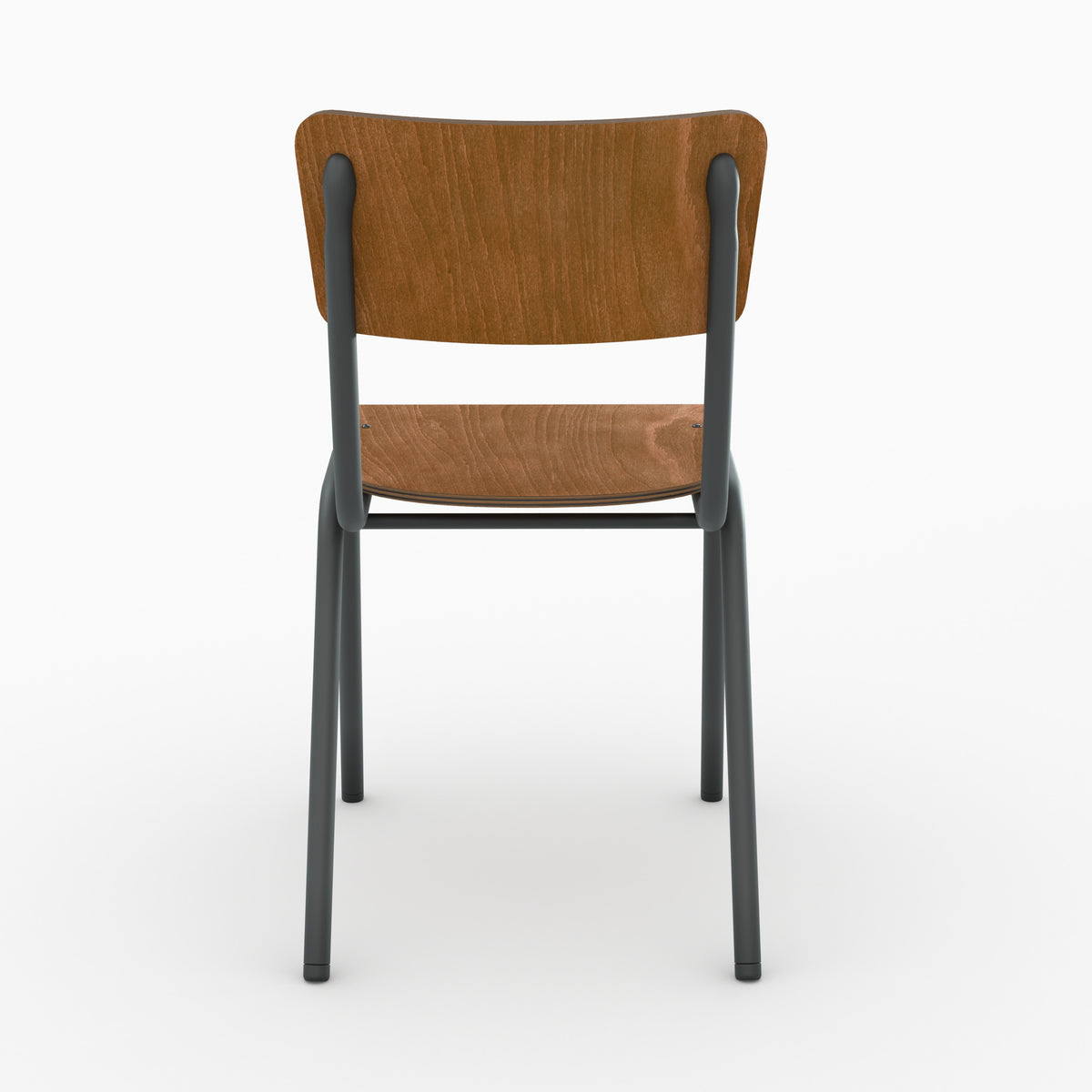Chaise Clem vintage bois foncé métal noir dos – Maison Pavane