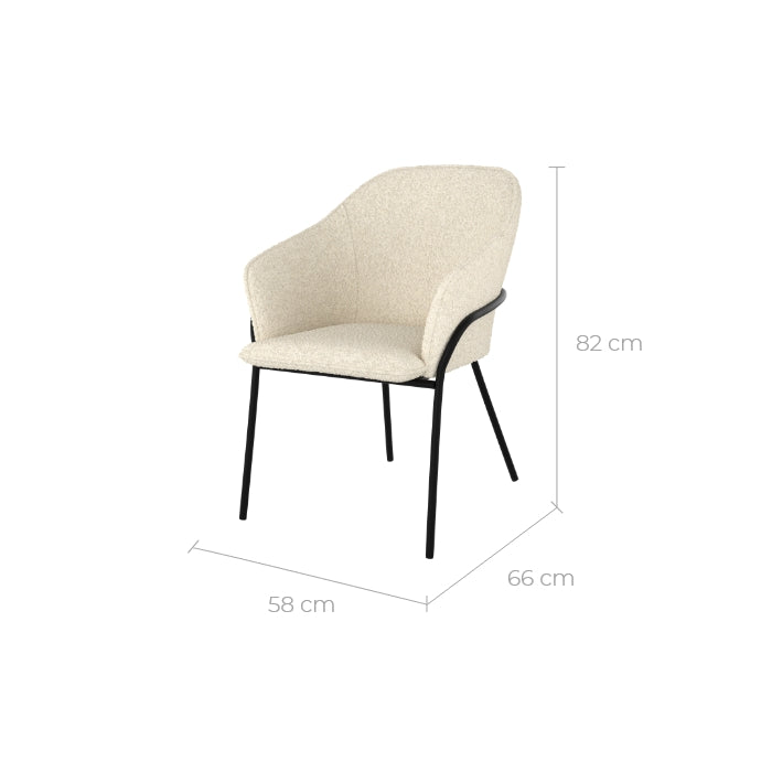 chaise cocooning blanche effet laine bouclette toscane
