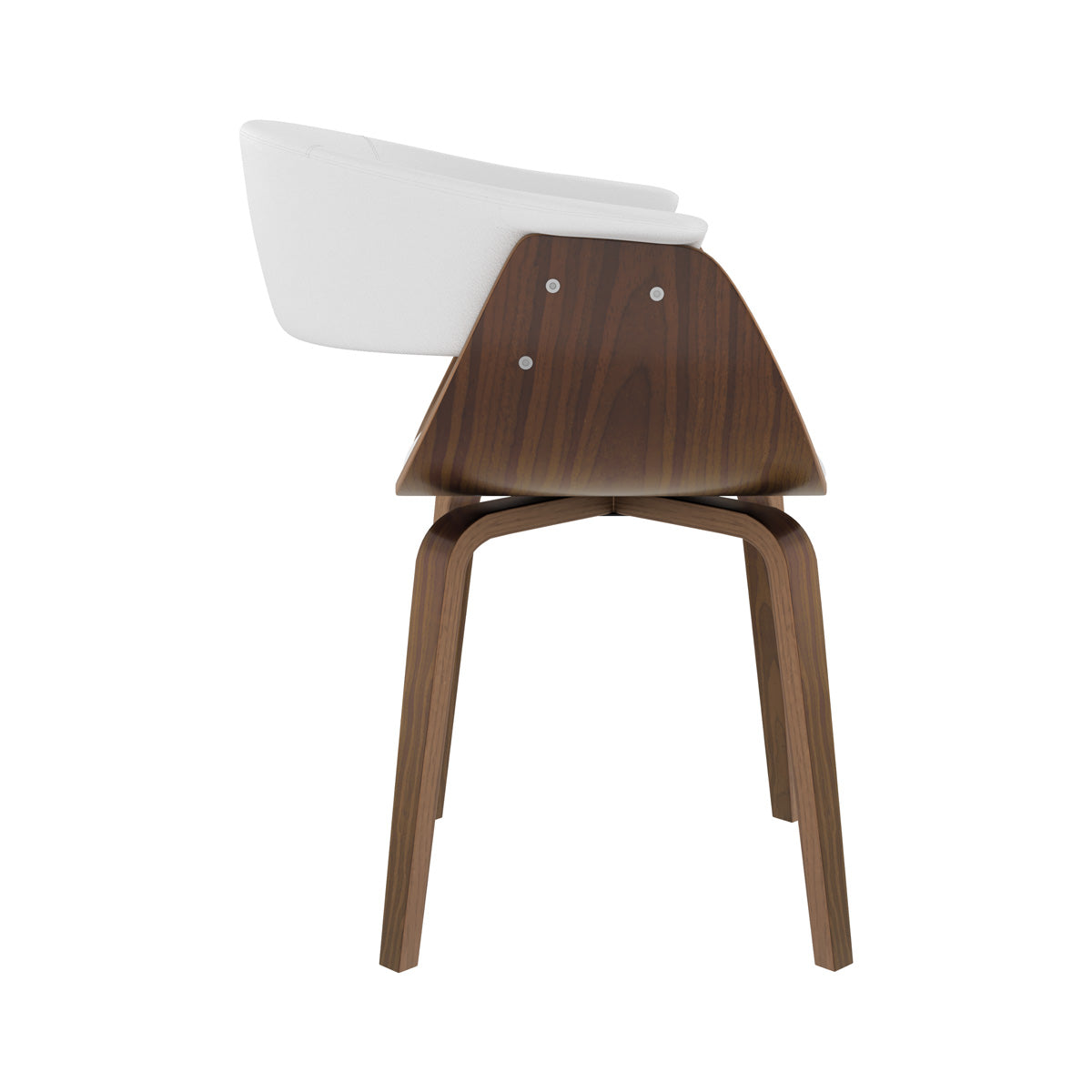 sedia comoda bianca in legno e similpelle Basile