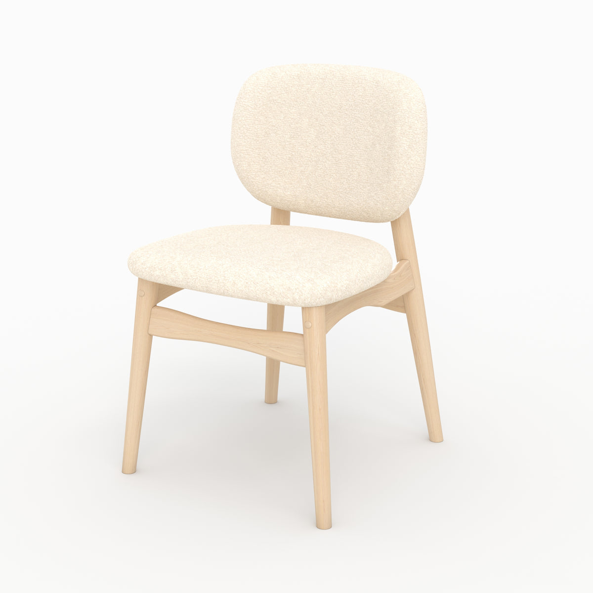 chaise confortable paulette beige tissu boucle