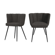 chaise cosette en tissu gris et pieds en m_tal lot de 2 cosette