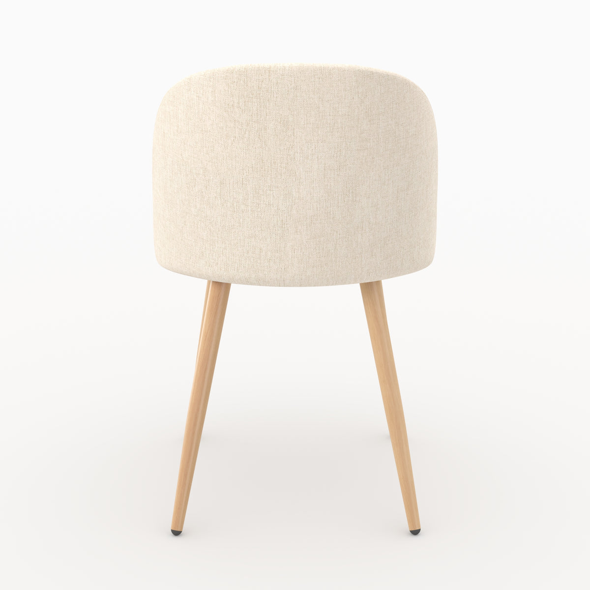 Chaise Cozy en tissu beige, dossier coque vu de dos - Maison Pavane