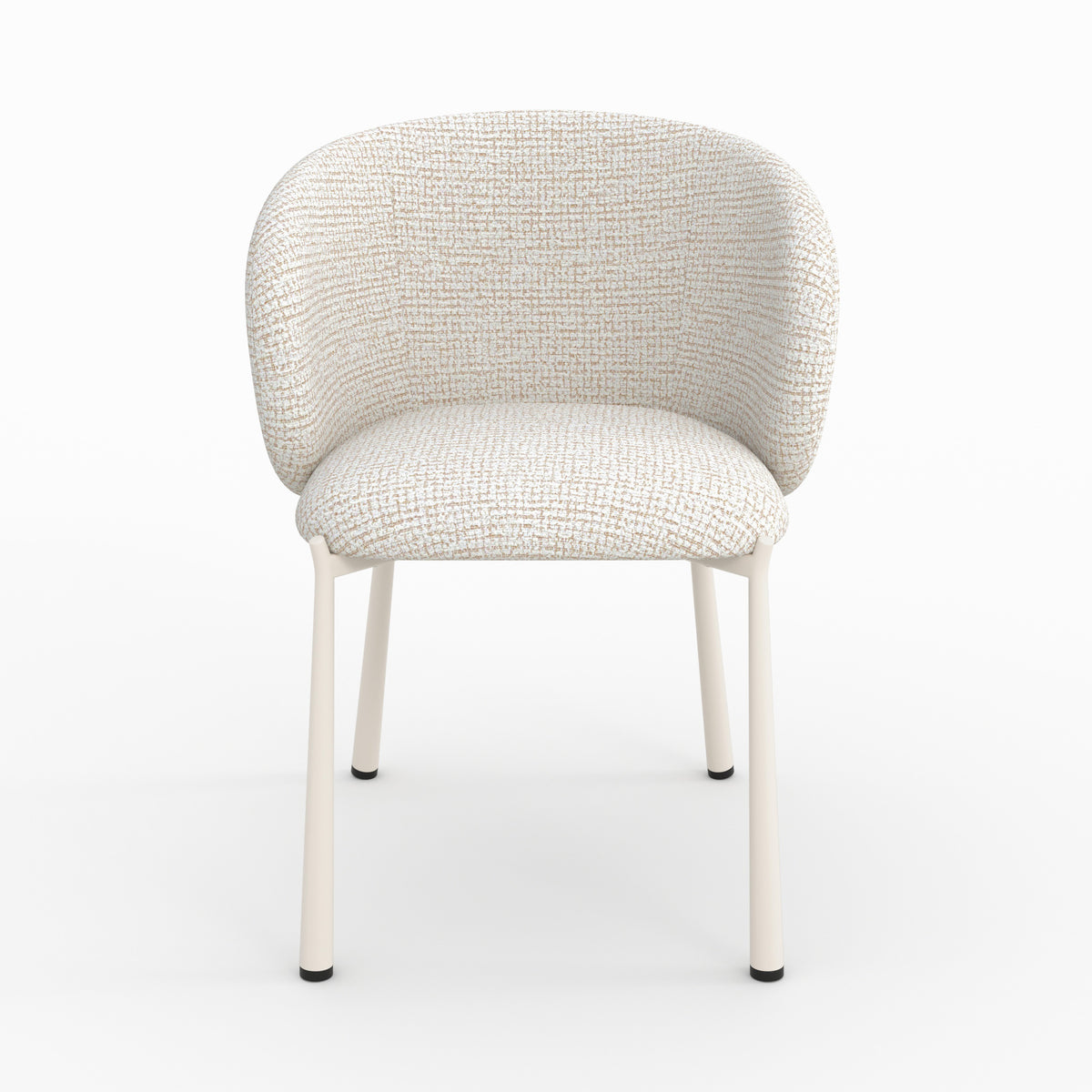 Chaise Danaé tissu texture écru dossier enveloppant vue face