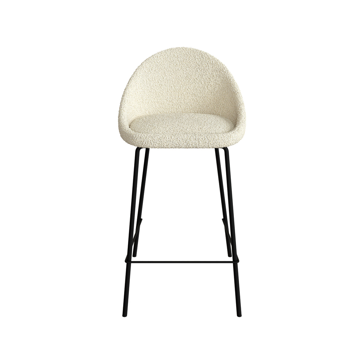 chaise de bar blanche misty pieds metal noir
