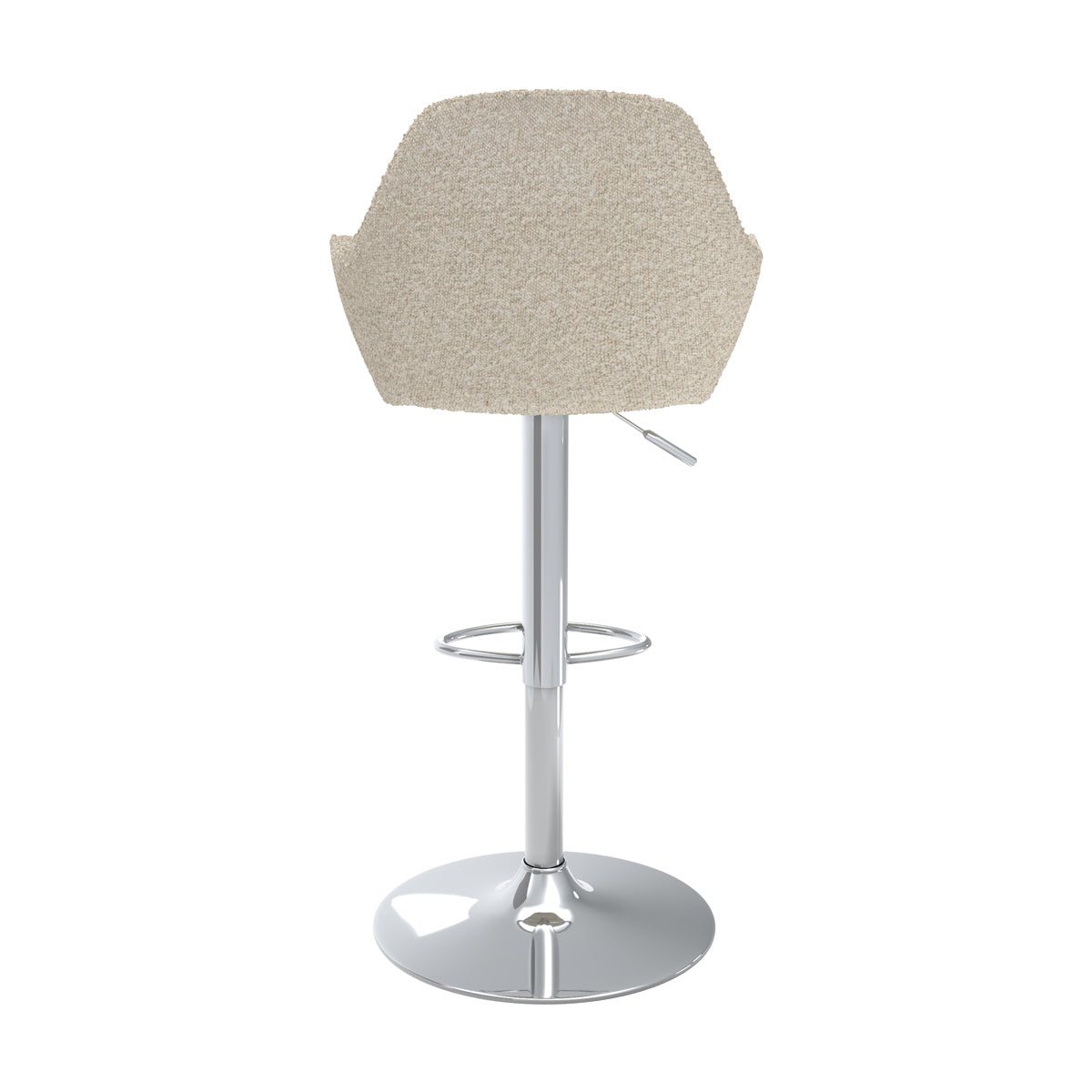 chaise de bar bouclette blanche pied metal chrome adam