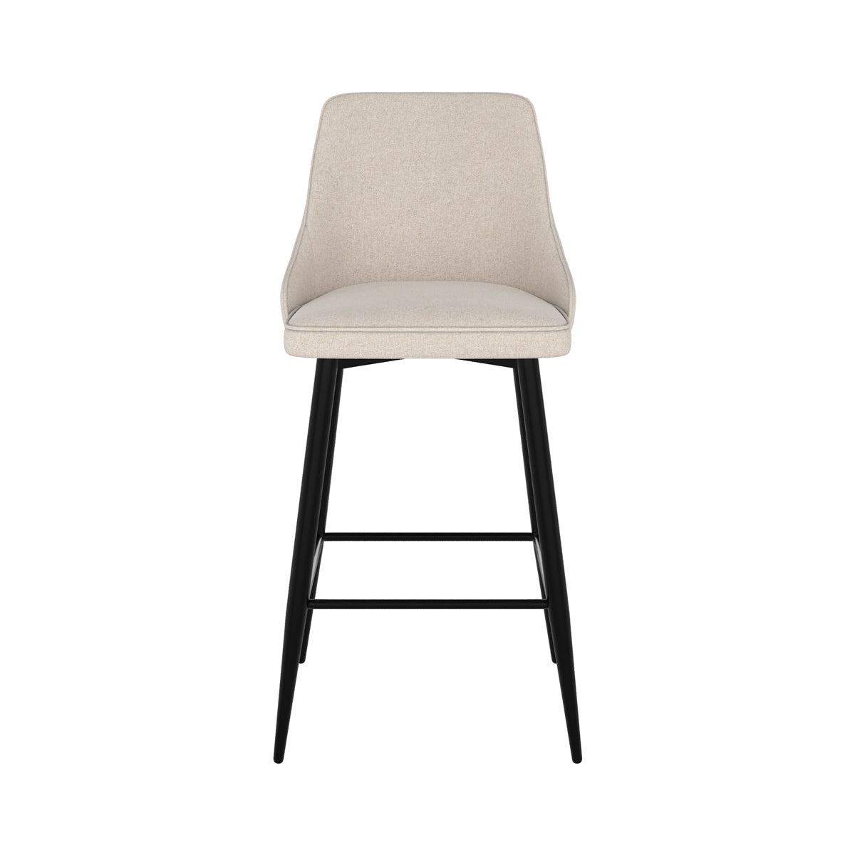 chaise de bar confortable en tissu beige pieds metal pipo