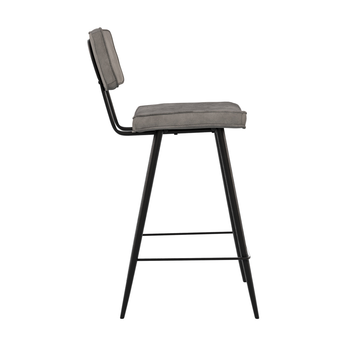 chaise de bar confortable texas grise cuir synthetique lisse
