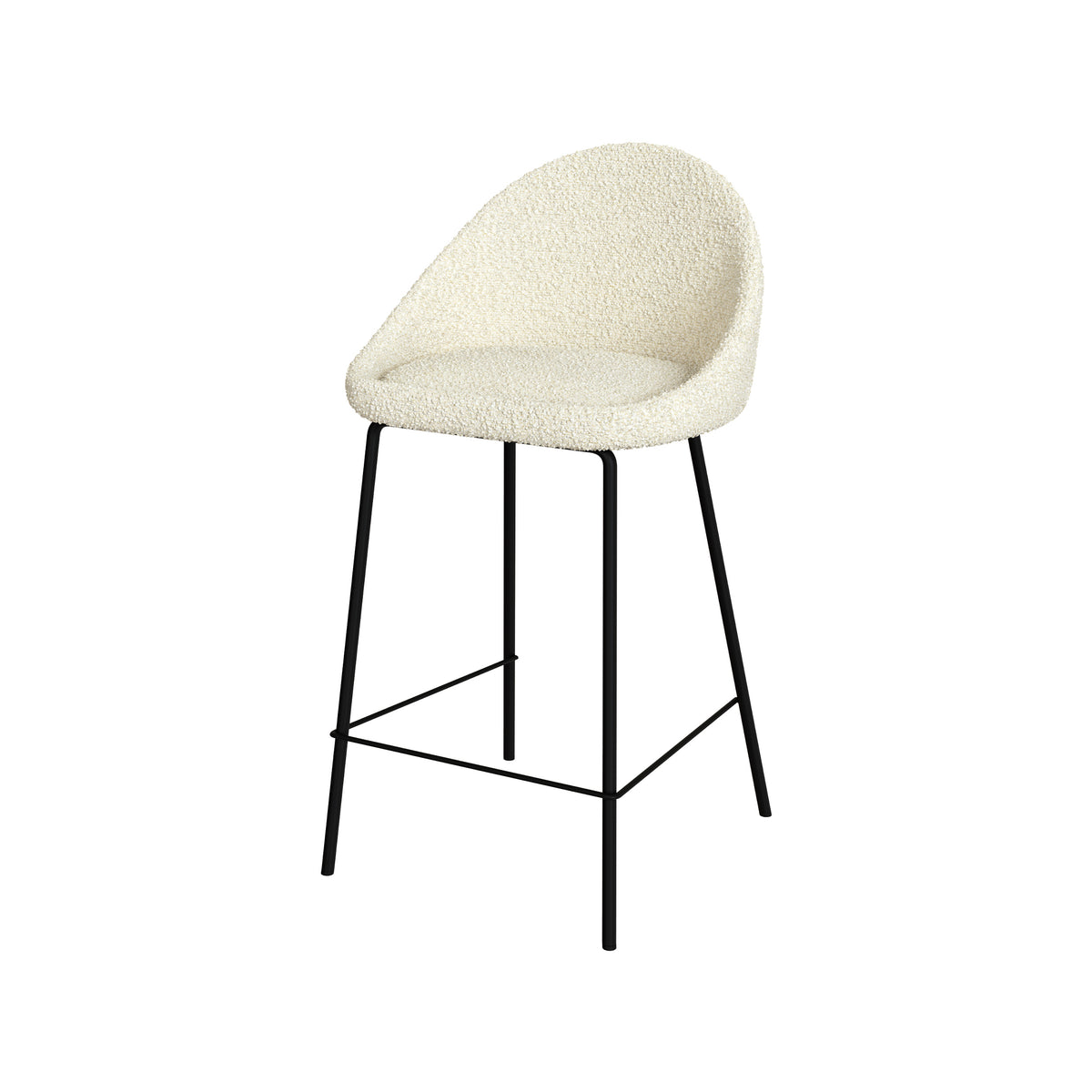 chaise de bar effet laine bouclette blanche misty_1