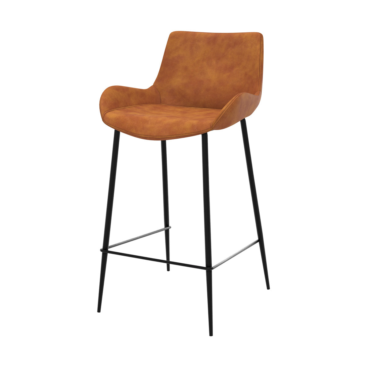 chaise de bar en cuir synthetique camel pirata