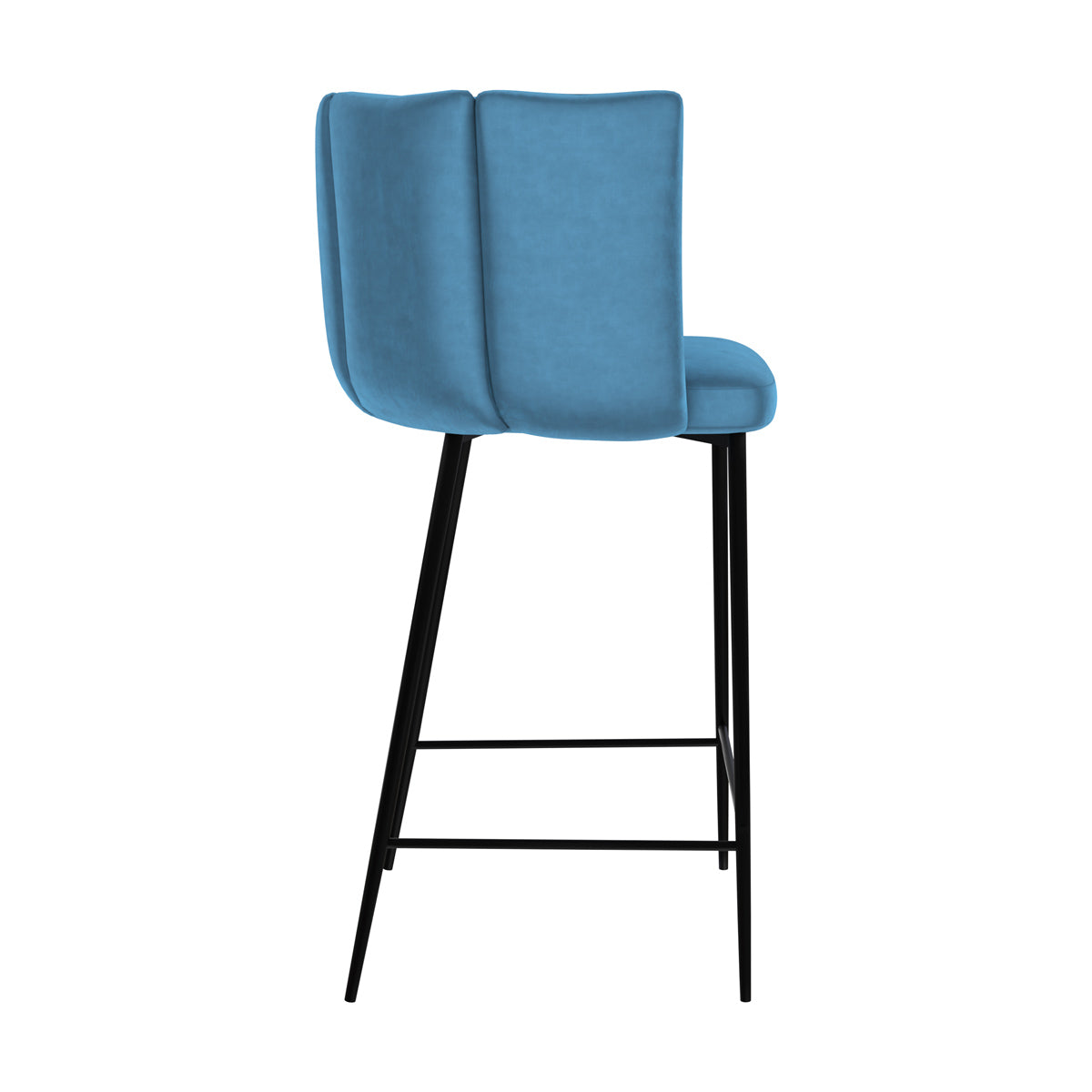 chaise de bar en lot de 2 en velours bleu rosy