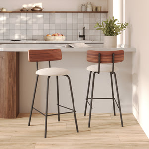 chaise de bar en tissu beige alize