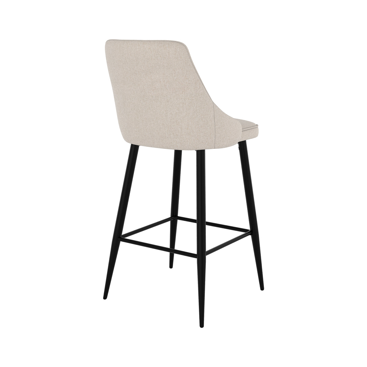chaise de bar en tissu beige et metal noir pipo