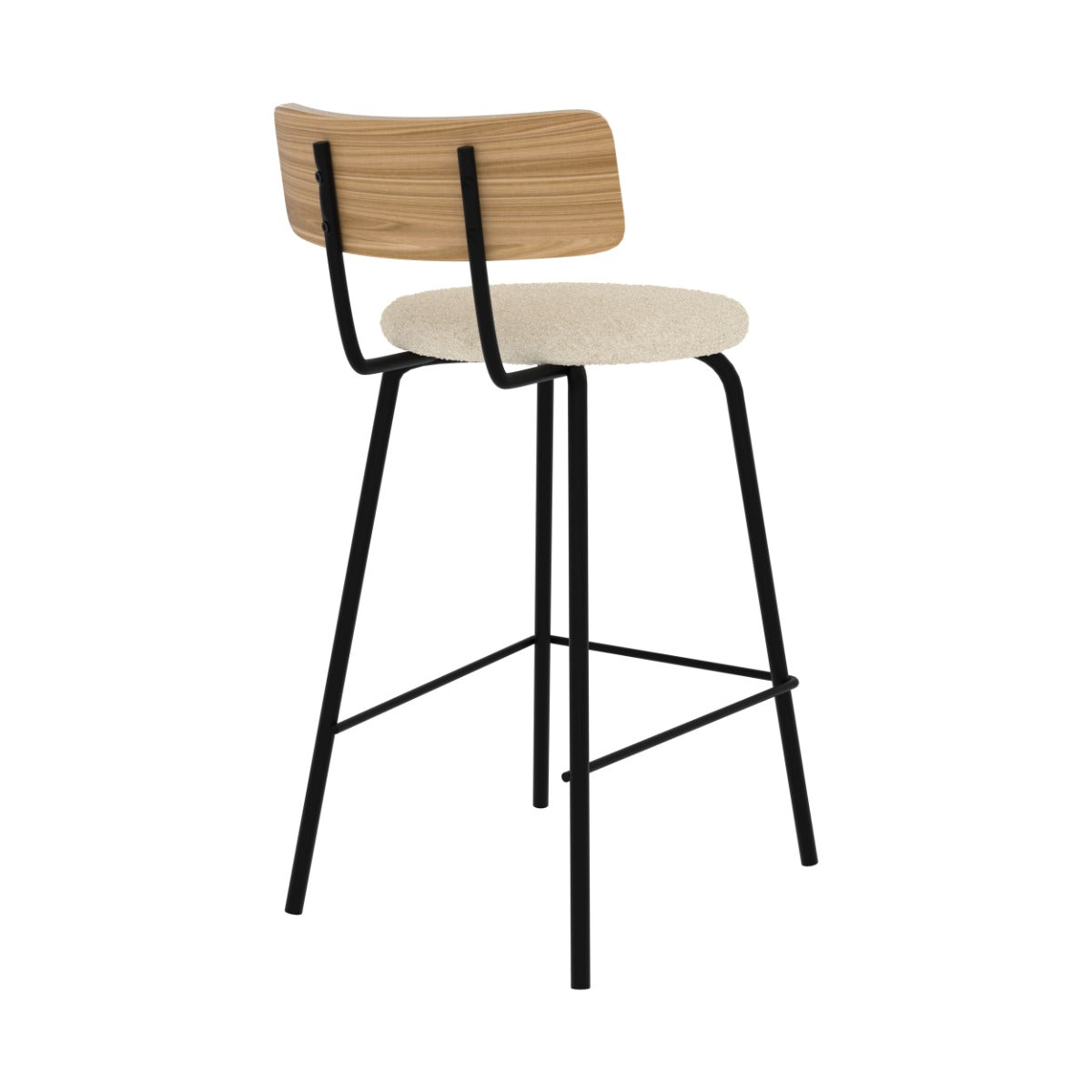 chaise de bar en tissu boucle beige 64 cm lot de 2 alize