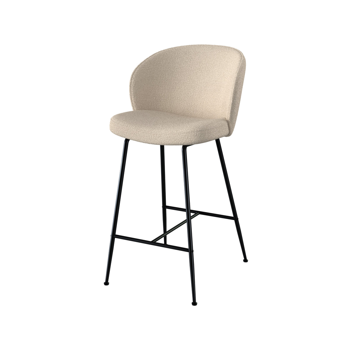 chaise de bar en tissu boucle beige 66 cm lot de 2 groom