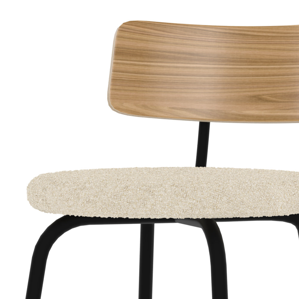 chaise de bar en tissu boucle beige alize