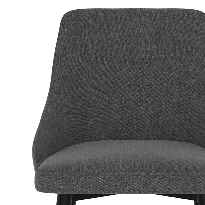 chaise de bar en tissu gris fonce pieds noir pipo