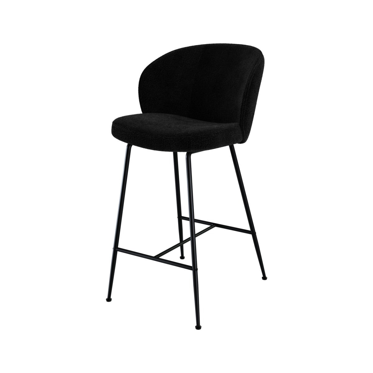 chaise de bar groom en tissu boucle noir 66 m lot de 2