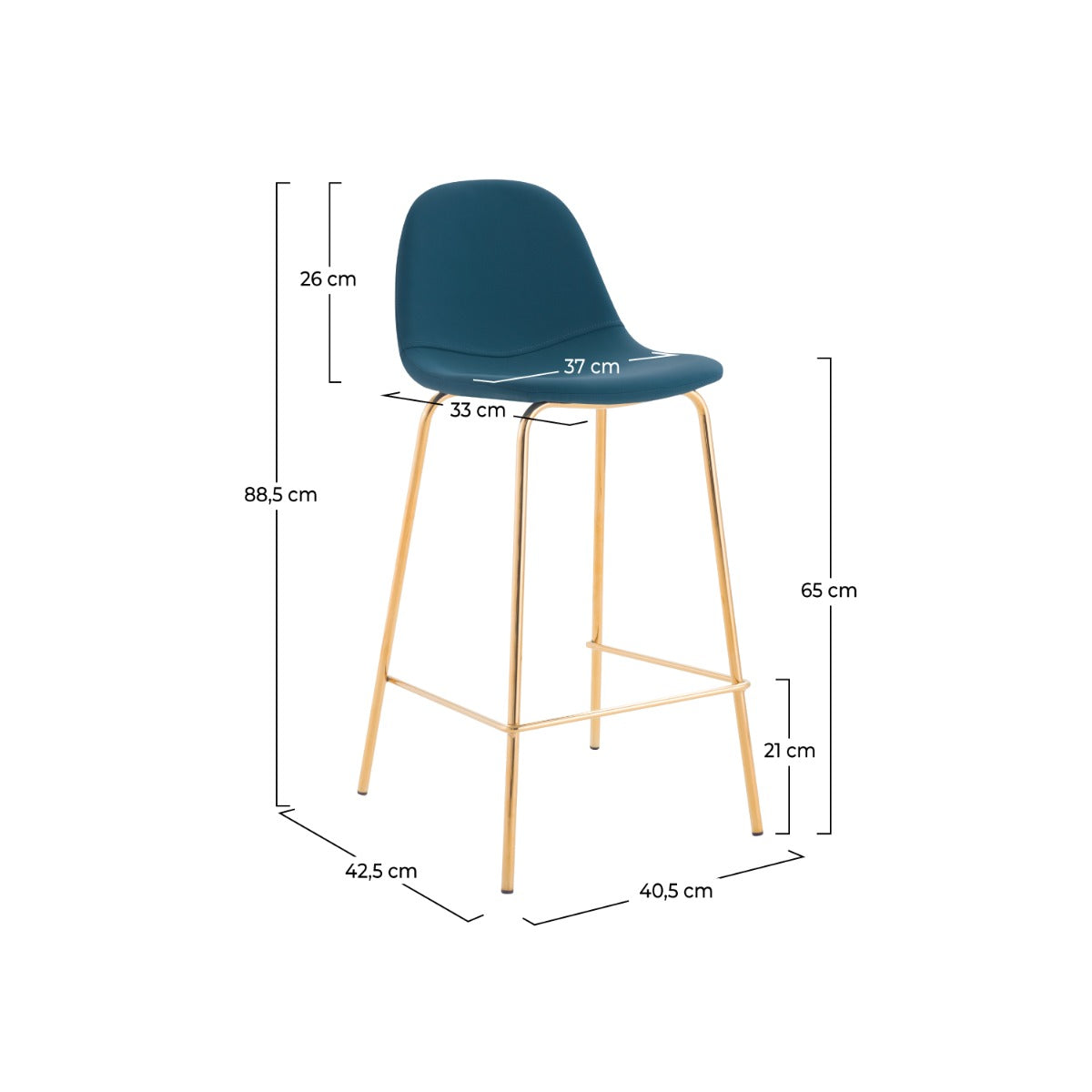 chaise de bar henrik mi hauteur bleue 65 cm_1