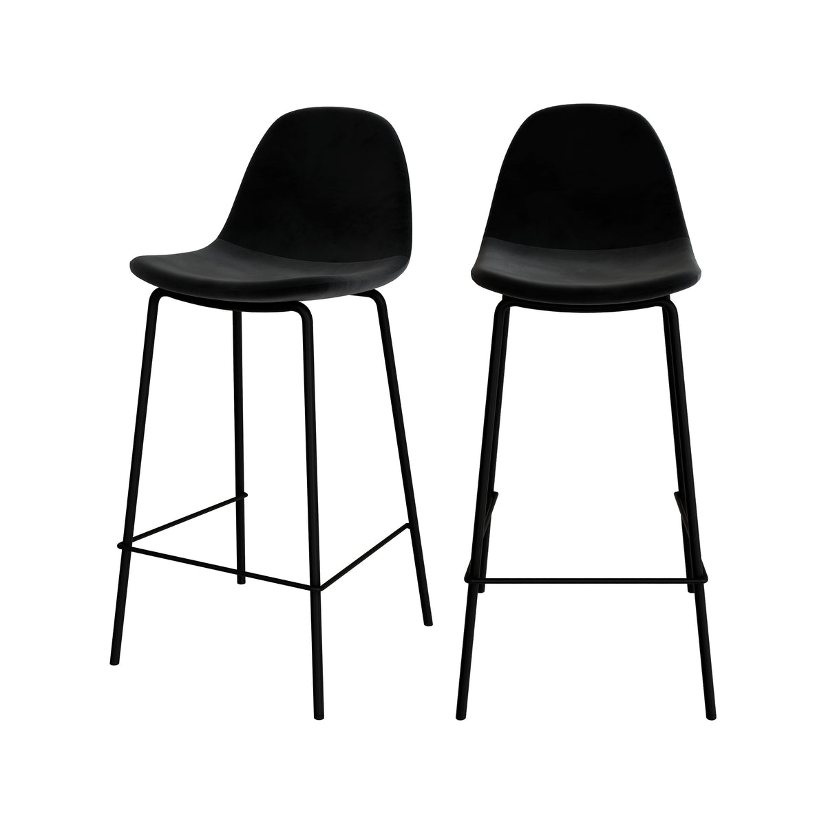 chaise de bar henrik velours noir