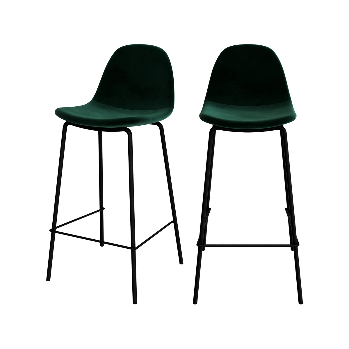 chaise de bar henrik vert fonce pieds metal noir
                            