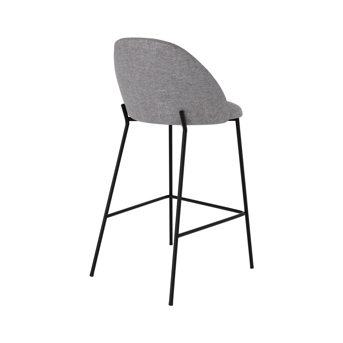 chaise de bar ilot en tissu gris clair karl