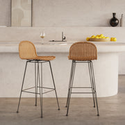 chaise de bar jigani naturelle lot de 2 63 cm