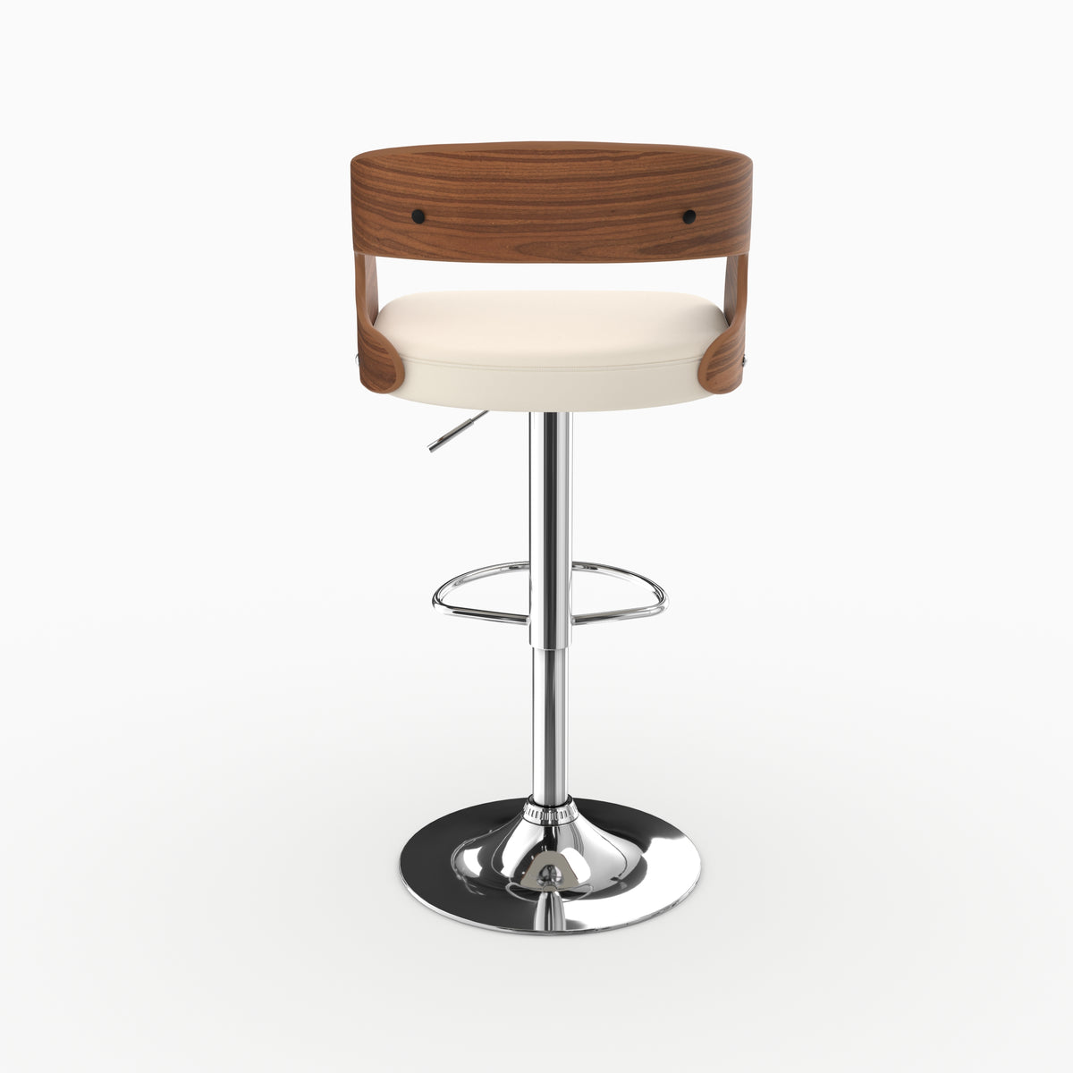 Chaise de bar Louis coque bois courbé noyer blanc dos – Maison Pavane