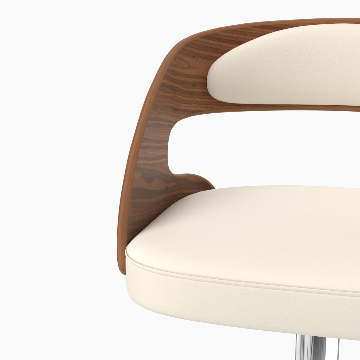 Chaise de bar Louis vintage bois courbé noyer blanc détail coque – Maison Pavane