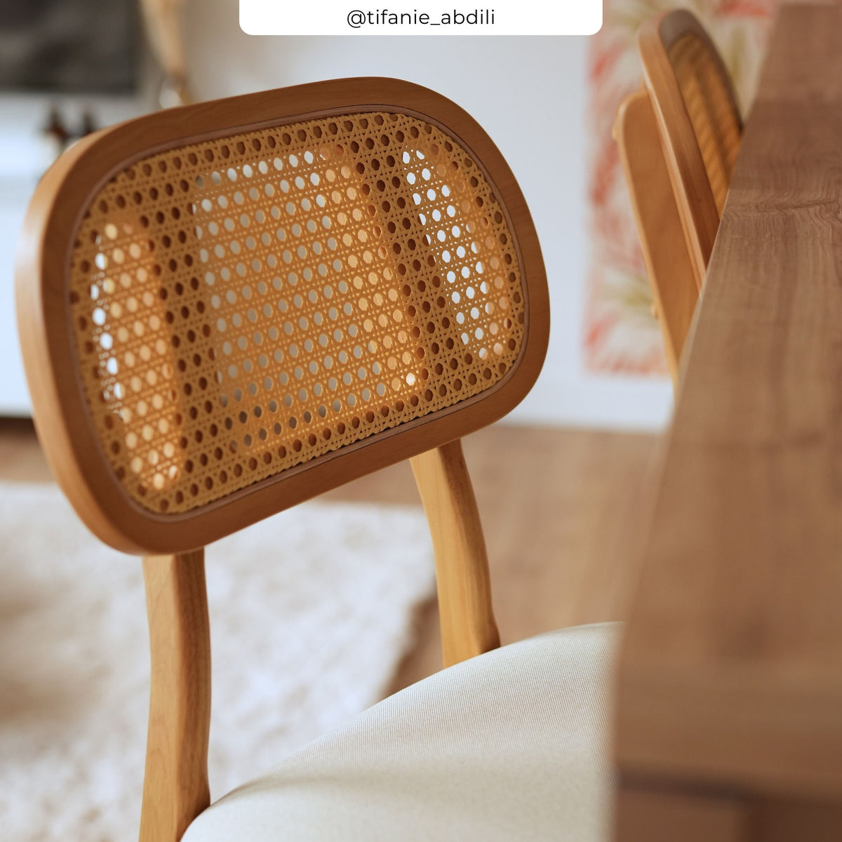 chaise de bar maria tissu beige bois 64