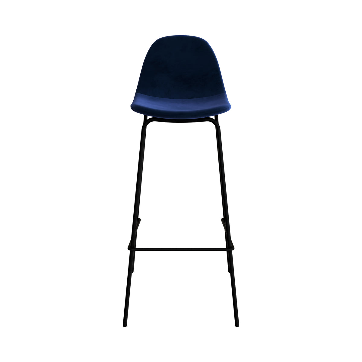 chaise de bar mi hauteur henrik velours bleu 75cm
                            