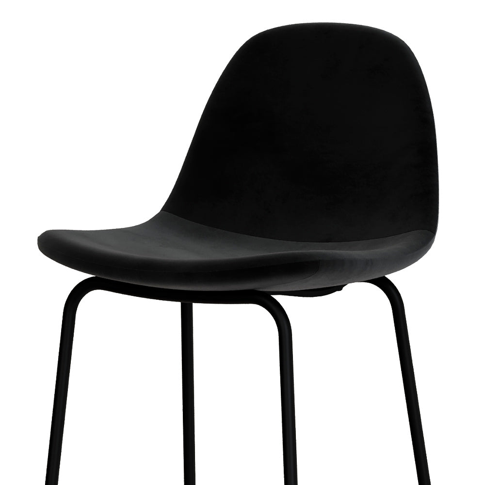 chaise de bar mi hauteur henrik velours noir 75cm
                            