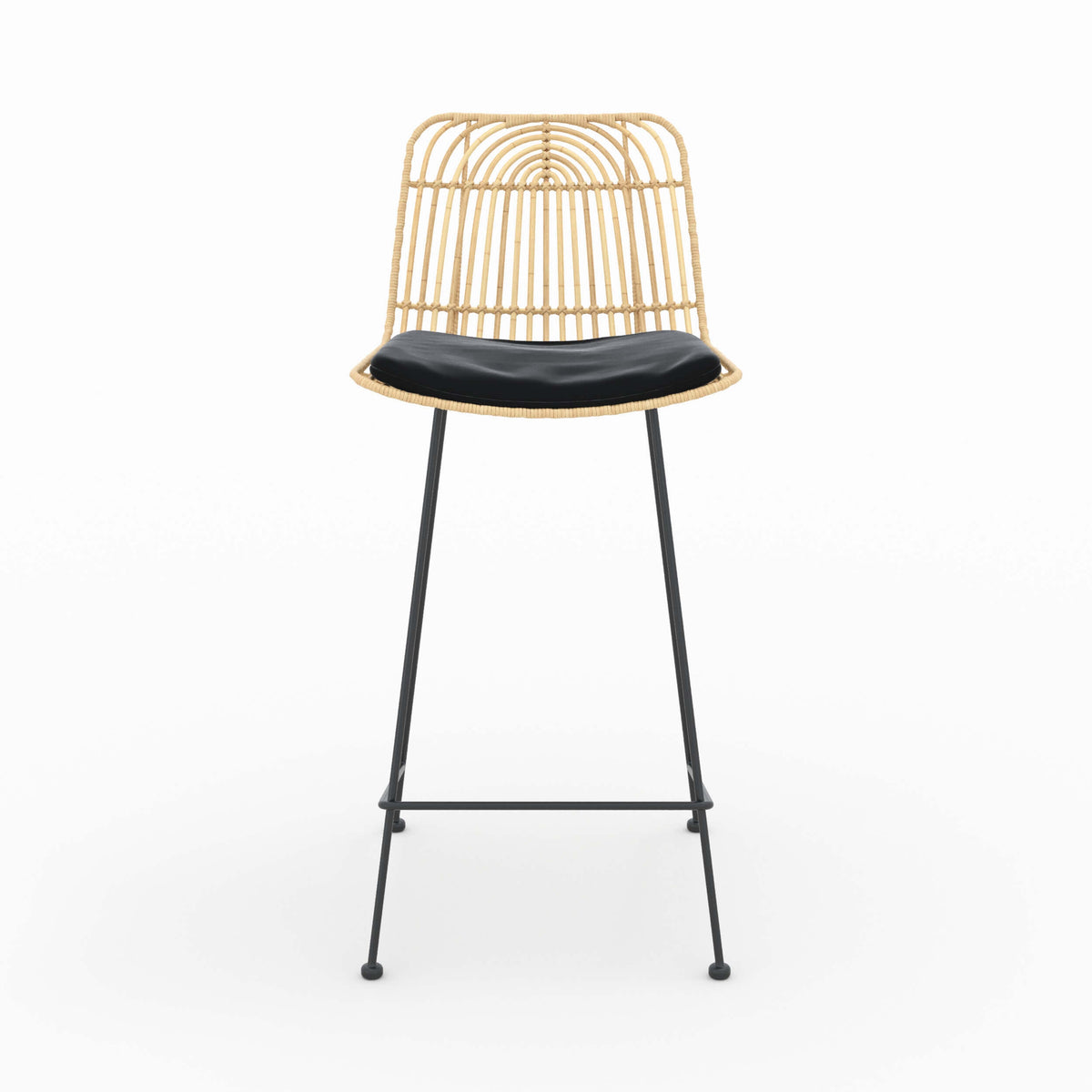 chaise de bar mi hauteur ilot metal rotin goa