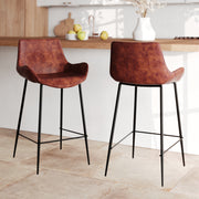 chaise de bar mi hauteur marron 65 cm lot de 2 pirata