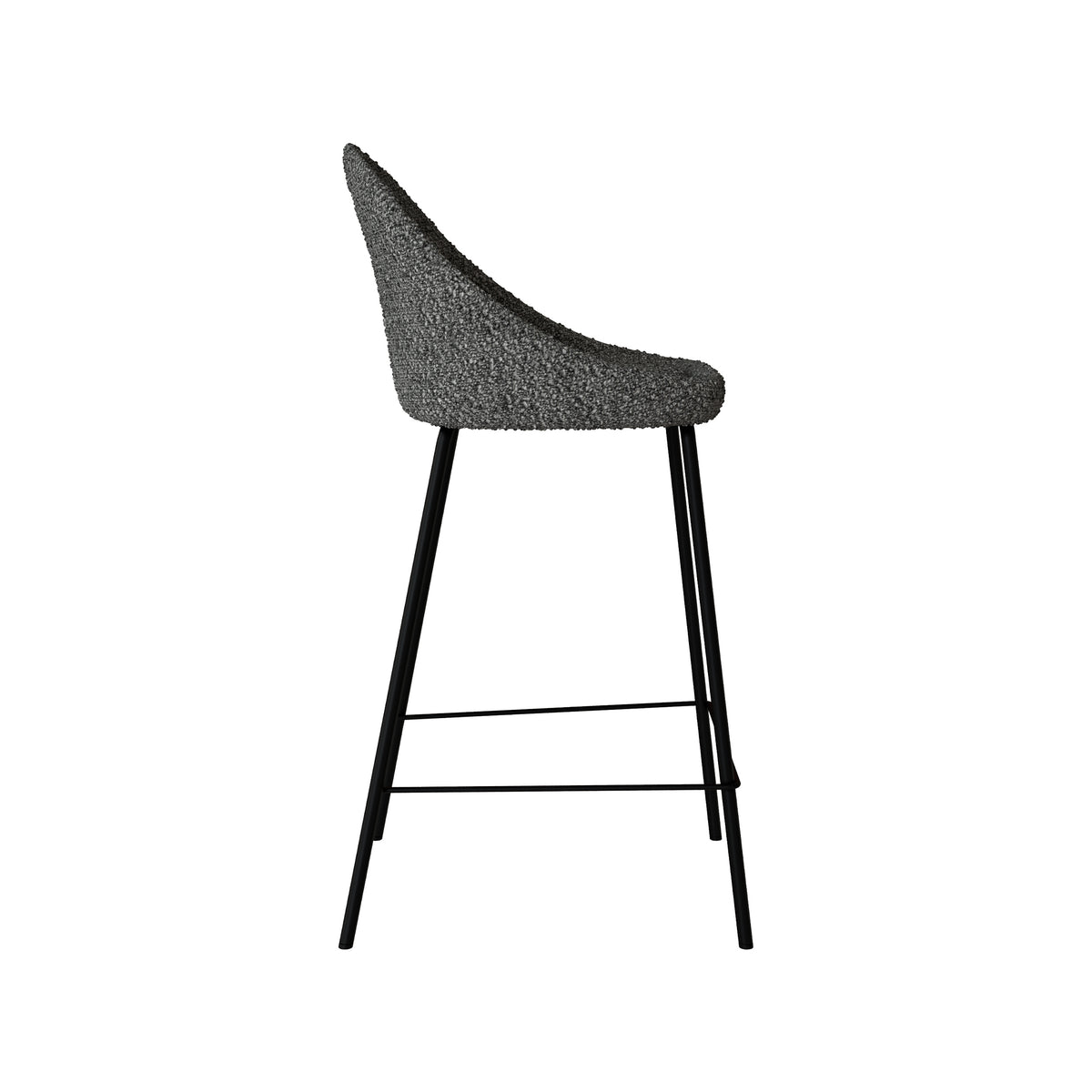 chaise de bar misty mi hauteur tissu gris